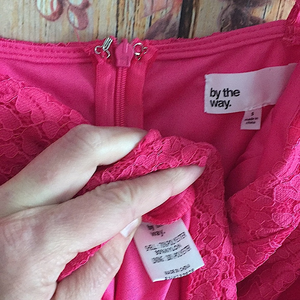 NWOT REVOLVE BY THE WAY. HOT PINK LACE ROMPER S - Picture 7 of 16